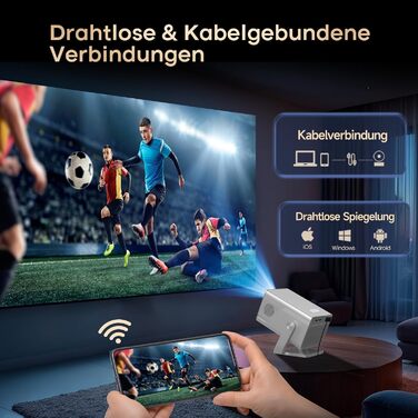 Magcubic Mini Beamer 4K/8K: Портативний проєктор з Android 14, WiFi 6, Bluetooth 5.4, Автофокус, Автоматична корекція трапеції, 180° поворот, 5W динамік, 800ANSI, HY350MAX