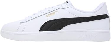 Кросівки Puma Smash 3.0 L для чоловіків, шкіряні, чорні (44.5 EU, White Black Gold)