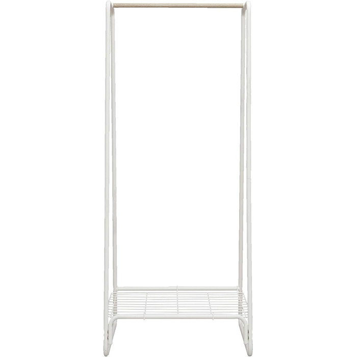 Iris Ohyama Stylish Clothes Rack, Ladder, Includes Hooks, Robust Frame, Non-Slip, For Bedroom, Studio, Closet, Space-Saving, Clothes Drying Rack, Easy Assembly, PI-O150 (White, Chopped Metal Shelf)