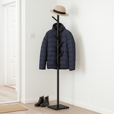 Relaxdays Bamboo Coat Rack with 8 Hooks