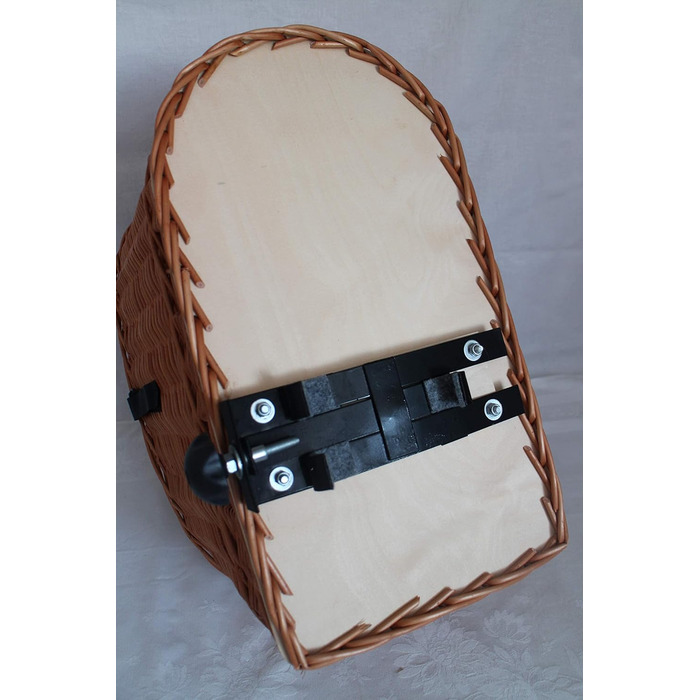 Кошик для велосипеда на багажник для собак, плетіння з лози з металевою сіткою та подушкою, XL або XXL. Кошик для багажника (XXL з подушкою)