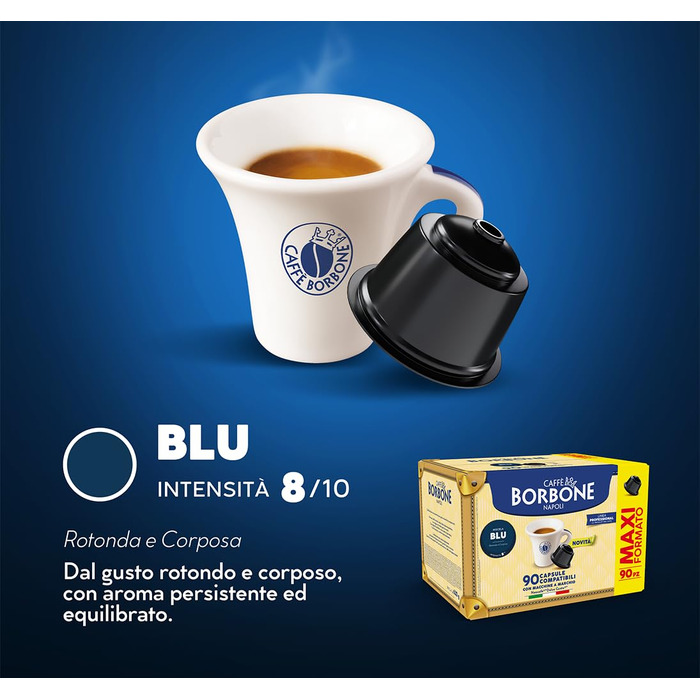 Кава Caffè Borbone Blaue Mischung в капсулах для Dolce Gusto, 90 шт