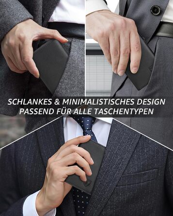 Чоловічий гаманець - тонкий з магнітною застібкою, відділенням для монет, захистом RFID, віконцем для ID, шкіряний, чорний (Tee-5)