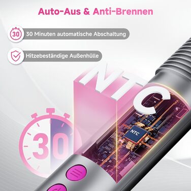 Гладенька щітка-випрямляч з LED дисплеєм, захист від опіків, швидкий нагрів за 30 секунд, професійний випрямляч для волосся з 9 температурними режимами (125°C-215°C), сірий