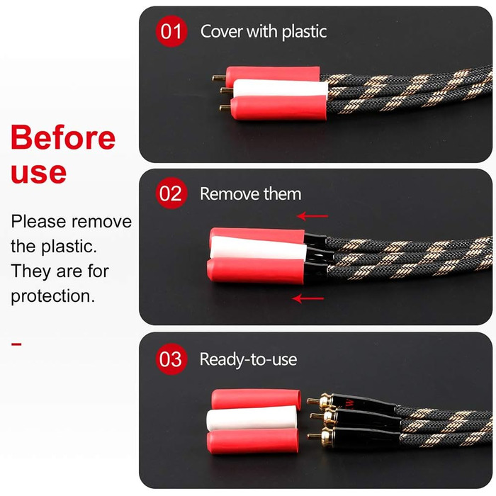 Акустичні кабелі SKW для колонок Hi-Fi, пара (2 шт.), 1.5м, з роз'ємами «банан», позолочені конектори, нейлонове обплетення