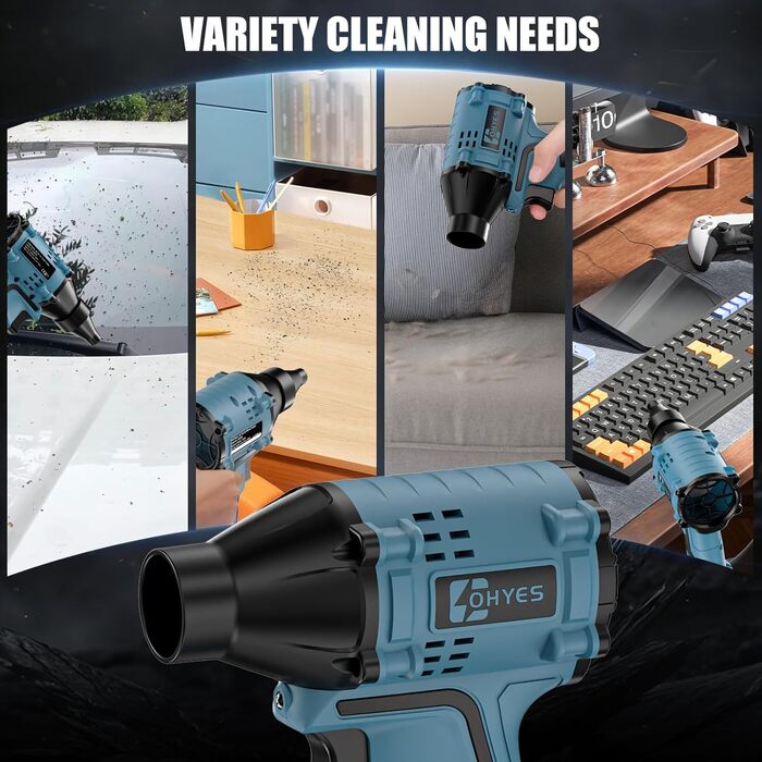 Акумуляторний повітродув сумісний з Makita 14.4/18V, безщітковий мотор, високошвидкісний, для прибирання листя, кемпінгу та майстерні (акумулятор не входить)