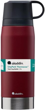 Термос Aladdin CityPark Thermavac з двома стаканами, 1.1 л, темно-синій — сталева пляшка BPA-free, герметична, для гарячих та холодних напоїв