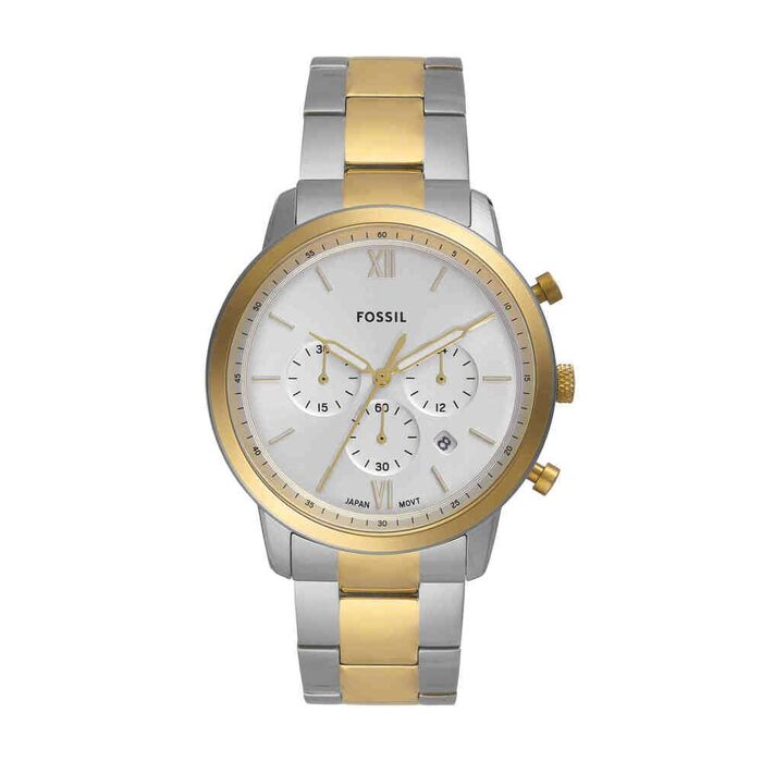 Годинник чоловічий Fossil Neutra Quartz Chronograph з браслетом з нержавіючої сталі (золото-срібло)