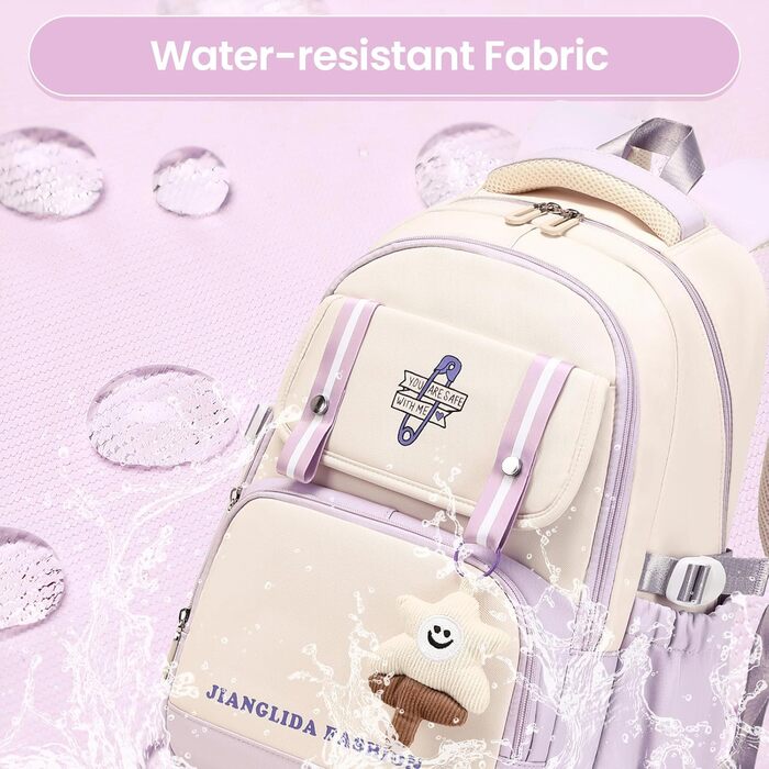 Дитячий рюкзак IvyH для дівчаток - стильний шкільний рюкзак, водонепроникний, великий, для 3-6 класів, фіолетовий