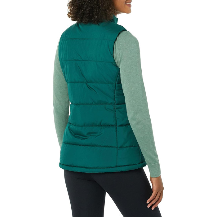 Жіноча жилетка Amazon Essentials з пухом, середньої щільності, на блискавці, темно-зелена, XL