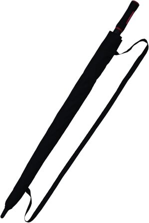 COLLAR AND CUFFS XL Golf Umbrella - Windproof, Fiberglass Ribs - Red & Black - Automatic Open/Close - 154cm