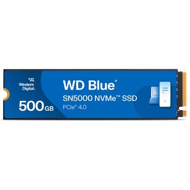 SSD накопичувач WD Blue SN5000 500GB NVMe PCIe Gen4 - Швидкість до 5000 МБ/с, 300 TBW, Western Digital nCache 4.0