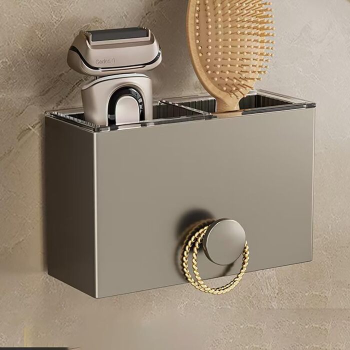 Adhesive toothbrush holder, wall mount, bathroom shelf, organizer, waterproof, bathroom storage rack for bathroom, kitchen (2 pack) (1PC)