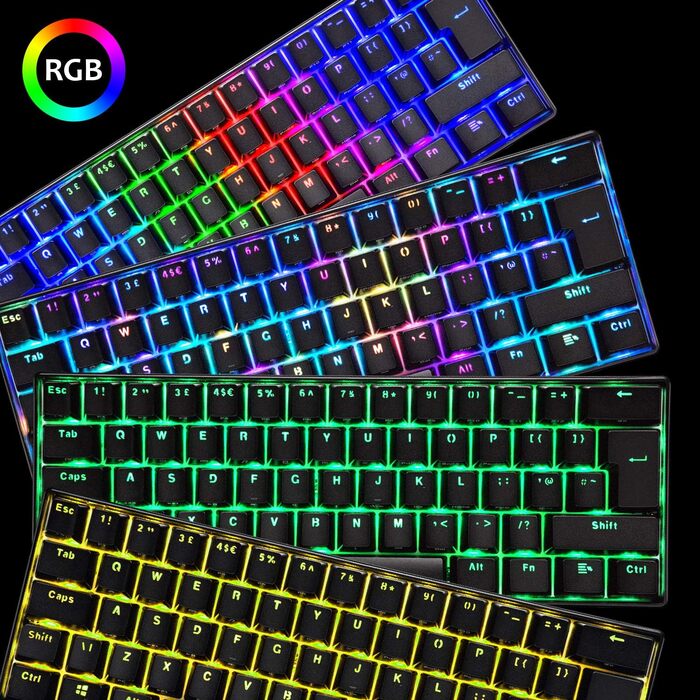 Ігровий комплект клавіатури та миші MK21: механічна клавіатура 60% з RGB підсвічуванням, миша 6400 DPI та килимок для миші. Сумісна з PS4, Xbox, PC. Чорний/Blue Switch (Black-Brown)