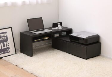 Iris Ohyama TV Furniture, TV Cabinet, TV Stand, TV Wall Mount for screens up to 43 inches, 4 shelves, Extendable, Contemporary, Bedroom, Living Room - TV Cabinet - SAB-100 - White Oak (Black Oak, TV size up to 43 inches, Expandable)