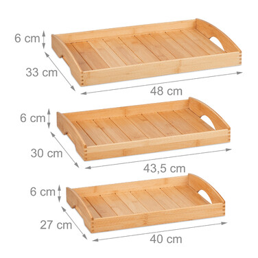 Relaxdays Set of 3 Bamboo Coasters