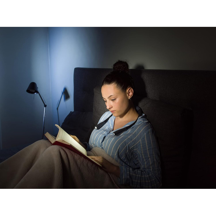 Wedo Looplight 25422101: Мобільна LED-лампа для читання з USB-C, 3 кольори світла, регульована яскравість, чорна