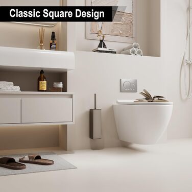 Настінна щітка для унітазу BVL з тримачем, без свердління, з силіконовими насадками (білий матовий)