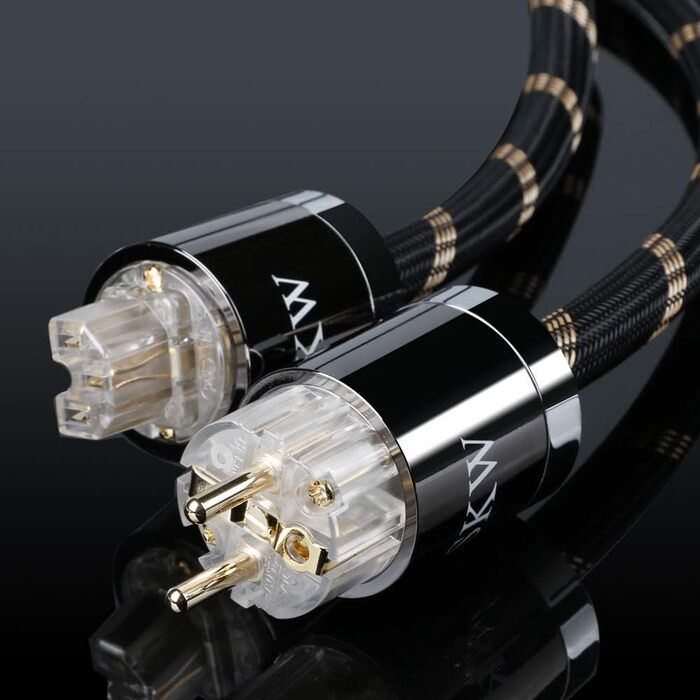 Hi-End мережевий кабель SKW Audiophile Schuko, силовий кабель живлення для сабвуфера, підсилювача, AV/DV систем (3м, чорний)
