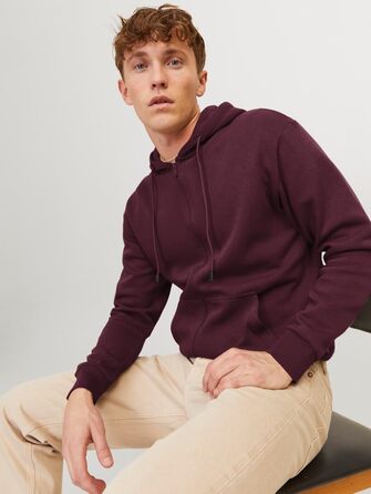 Куртка Jack & Jones Plus Size з капюшоном, великі розміри 6XL, однотонна (M, Port Royale)