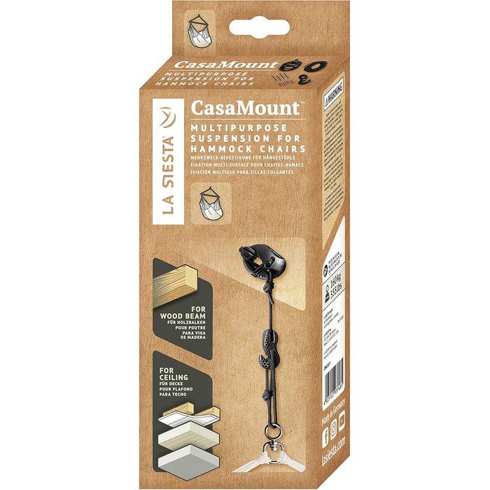 La Siesta CasaMount Black Multi-Surface Attachment for Hammock Chairs and Hammocks
