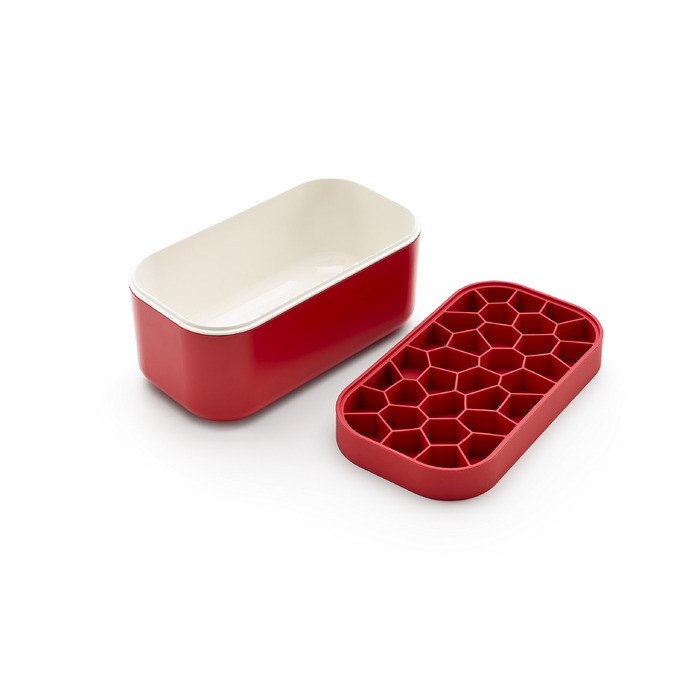 Форма для льоду Lékué Eiswürfelbox, червона, 12x22x8 см