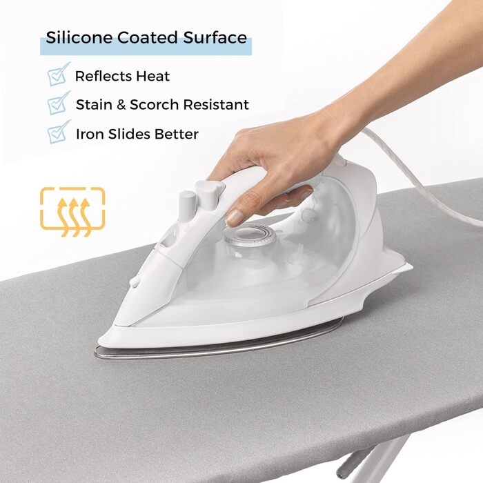 SAVUK Ironing Board Covers and Pad with Standard Size, Adjustable Elastic Edge, Heat Reflective, Fits Boards 130 x 40, 130 x 35 or 125 x 35, Cover Measurement 48 x 135 cm, Grey L 15