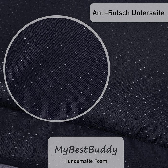 Ортопедична подушка для собак Преміум, сіра, 70x50 см, з повним шаром піни 8 см, зйомний чохол, 40°C, для алергіків