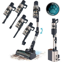 Бездротовий пилосос Cecotec Conga Rockstar 5500 Hurricane Station Flex Max: 220AW, 700W, станція самостійного очищення, 90 хв роботи, антизаплутувальна щітка, гнучкий шланг, циклонна технологія