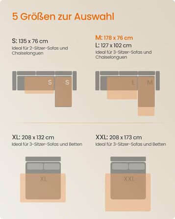 Водонепроникний килимок для собак Feandrea, 178 x 76 см, захист для авто/дивану, машинка миється, антиковзаюча підкладка, стеганий дизайн, сірий PPB025G01 M