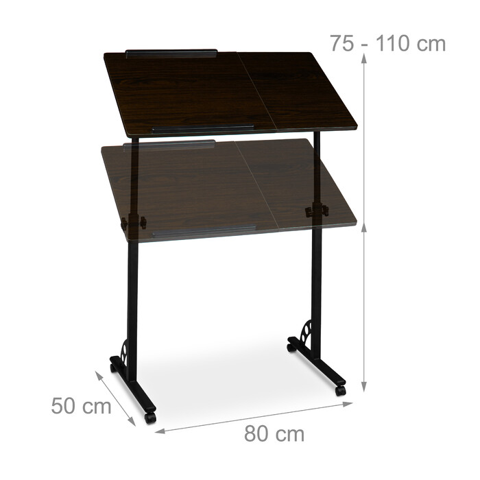 Relaxdays Large Adjustable Height Laptop Table
