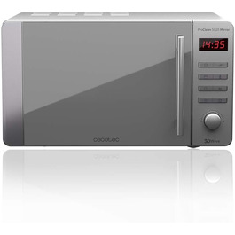 Мікрохвильова піч Cecotec Pro Clean 5020 Mirror: 700 Вт, 20 л, нержавіюча сталь, 8 програм, LCD-дисплей, таймер 60 хв, технологія 3D Wave