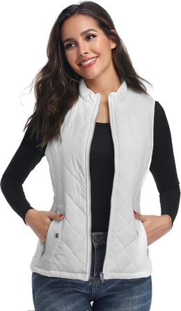 Жіноча легка пухова жилетка Teppwete з кишенями. Тепла зимова куртка, жилетка для осені/весни. Тепла жіноча куртка-жилетка Teppwete (S, H14# Білий)