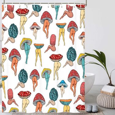 Штора для душу Boho-style у стилі фермерського будинку, біла, 180x180 см, з 12 гачками, геометричний дизайн, набір для ванної кімнати