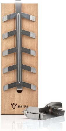 Дошка для гриля та копчення лосося та риби BBQ-Toro з тримачем, бук