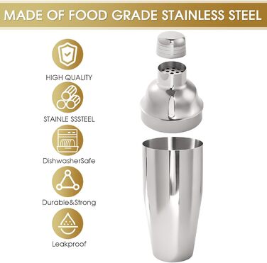 Набір для коктейлів FoiiLiio: 12 предметів, шейкер, аксесуари для бару, нержавіюча сталь