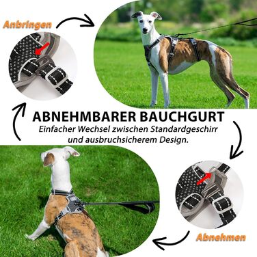 Шлейка для собак Huntboo, анти-витік, для панічних собак, світловідбиваюча, регульована, легка, чорна, розмір S, 1 шт.