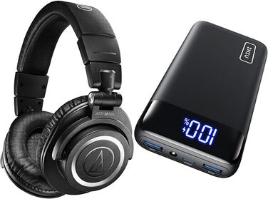 Навушники Audio-Technica M50xBT2 Bluetooth, чорні, з Power Bank 20000mAh