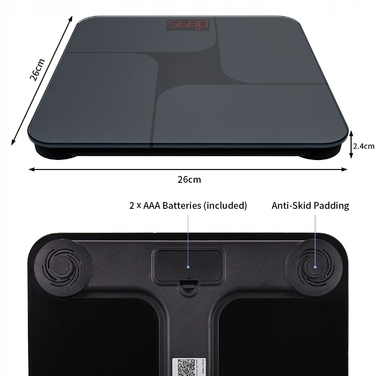 Розумні скляні електронні ваги з Bluetooth та додатком, до 180 кг