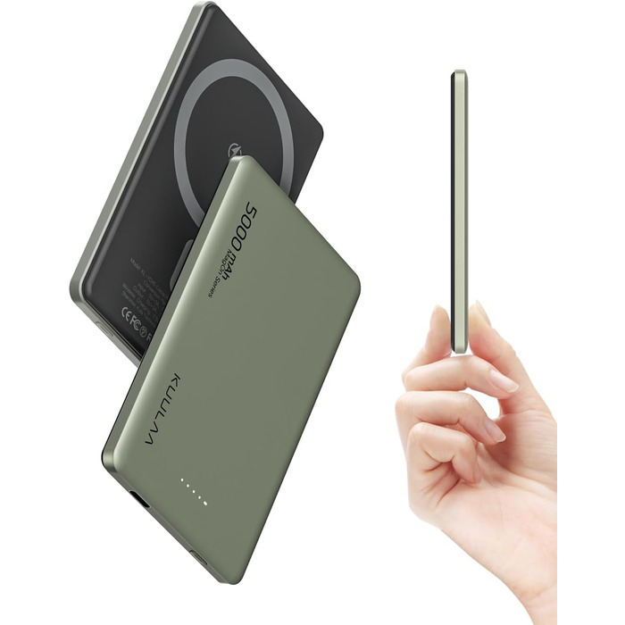 Power Bank Magsafe 5000mAh, 8мм, Gray (5000mAh-Titan) - Швидка зарядка USB-C, Бездротова зарядка