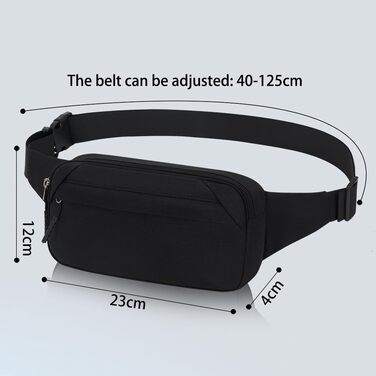 Чоловіча/жіноча поясна сумка Bauchtasche (Чорна) для спорту, подорожей та активного відпочинку