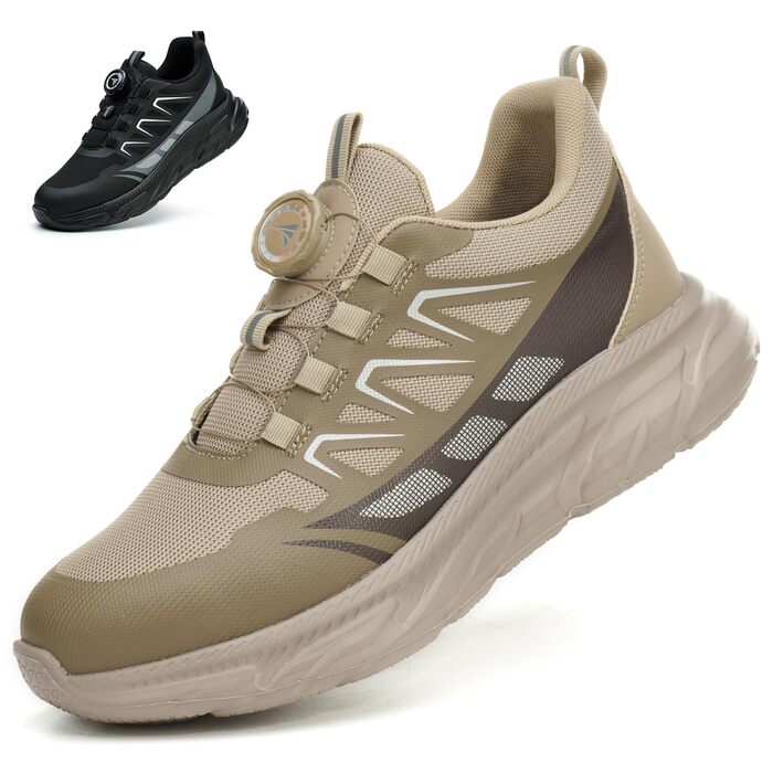 Робочі черевики для чоловіків та жінок: зручні, дихаючі, з металевим носком. Ідеальні для промисловості. Розмір 44 EU, колір хакі