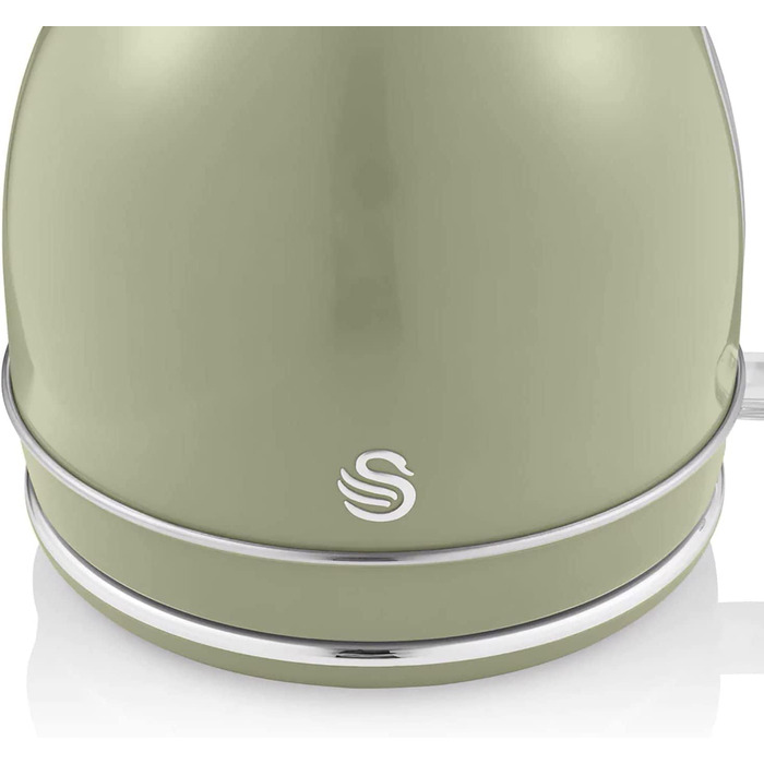 Swan Retro Electric Kettle - 1.8L, Vintage Design, Automatic Shut-Off, Cordless, BPA-Free Stainless Steel, 3000W, Green