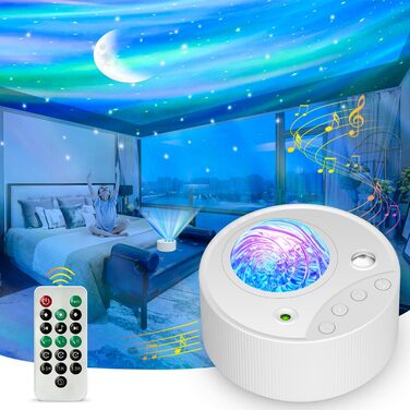 iBell LED Star Projector, Northern Lights Projector Night Light Aurora Polar Light Lamp with 14 Light Modes & White Noise Timer, Galaxy Star Projector Kids Adults Gift for Room Decor