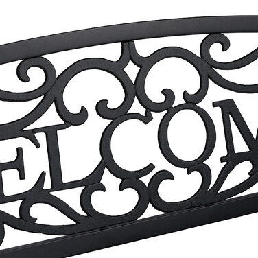 Relaxdays Metal Garden Bench Welcome
