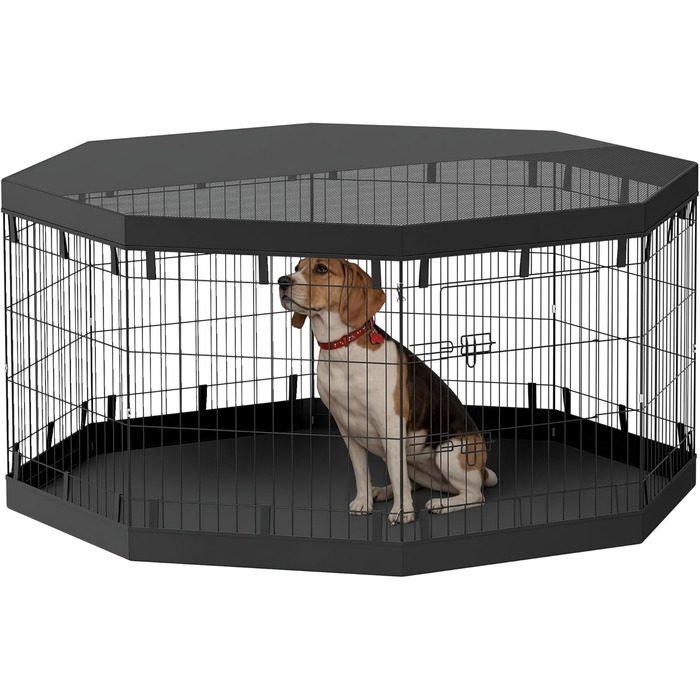 PawHut® Вольєр для цуценят, огорожа для собак, вольєр для тварин, 71x61 см (Чорний, 159 x 76 см)