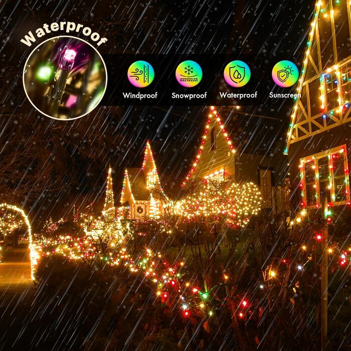 Льорочка MAGGIFT з 200 LED для прикраси дому та саду. Вологостійка гірлянда з таймером, диммуванням та пультом, 30 метрів, тепле біле світло