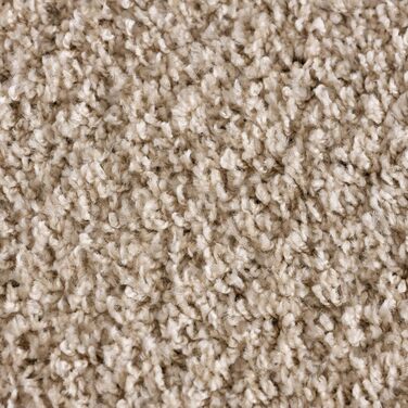 Килимок для вітальні Impression - екологічний сертифікований килим - однотонний килим розміром 80x150 (Бежевий, 200 см круглий)