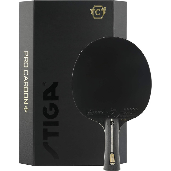 Тенісний стіл STIGA Pro Carbon + для професійних гравців – схвалено ITTF, технологія Touch Carbon – покращена швидкість, контроль та комфорт – чорний/червоний, одиночний