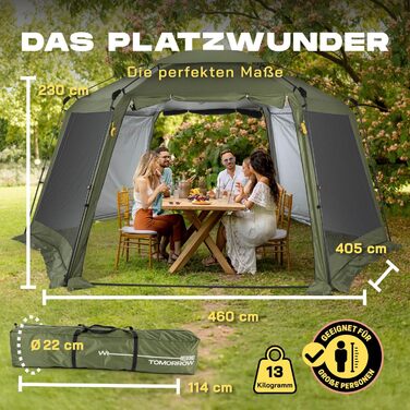 Lumaland Outdoor 2.5 x 2.5m | Waterproof & UV Protection | Garden Tent incl. 1 Side Wall & Bag & Stakes | Robust Camping & Party Tent | Pop Up Tent Setup in 2 Minutes [] (Gazebo XXL, Green)